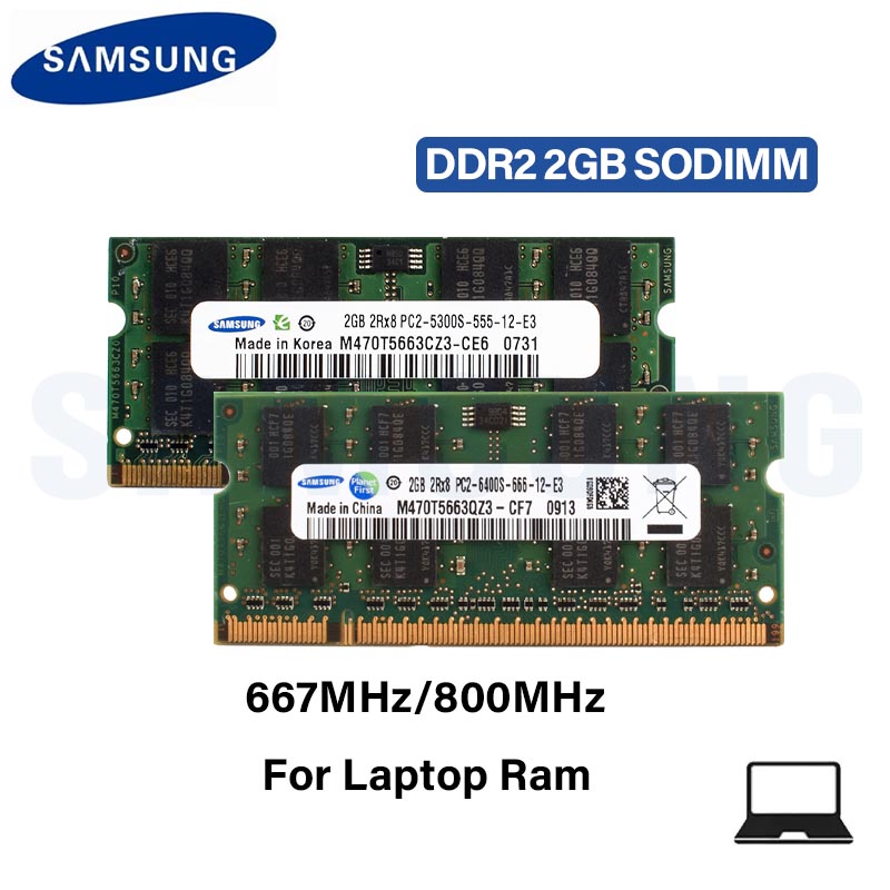 Ddr2 Ram - Samsung-ラップトップメモリモジュール,ddr2, 2gb, pc2, 5300s, 6400s, 667mhz,