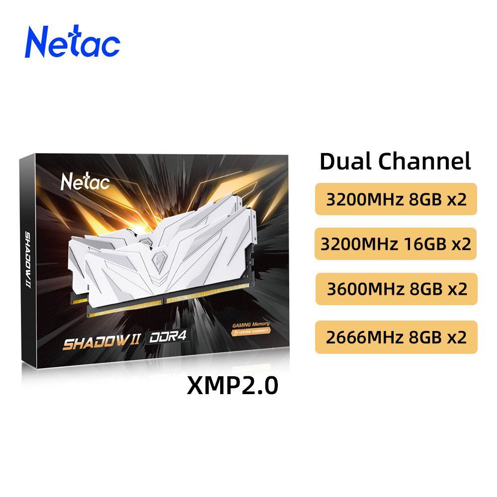Ddr4 3200 16Gb - Netac-ram,PC,ddr4,8gb,16gb,3200mhz,3600mhz,xmp2.0,288ピン,ヒートシンク付きデュアルチャネル用メモリ