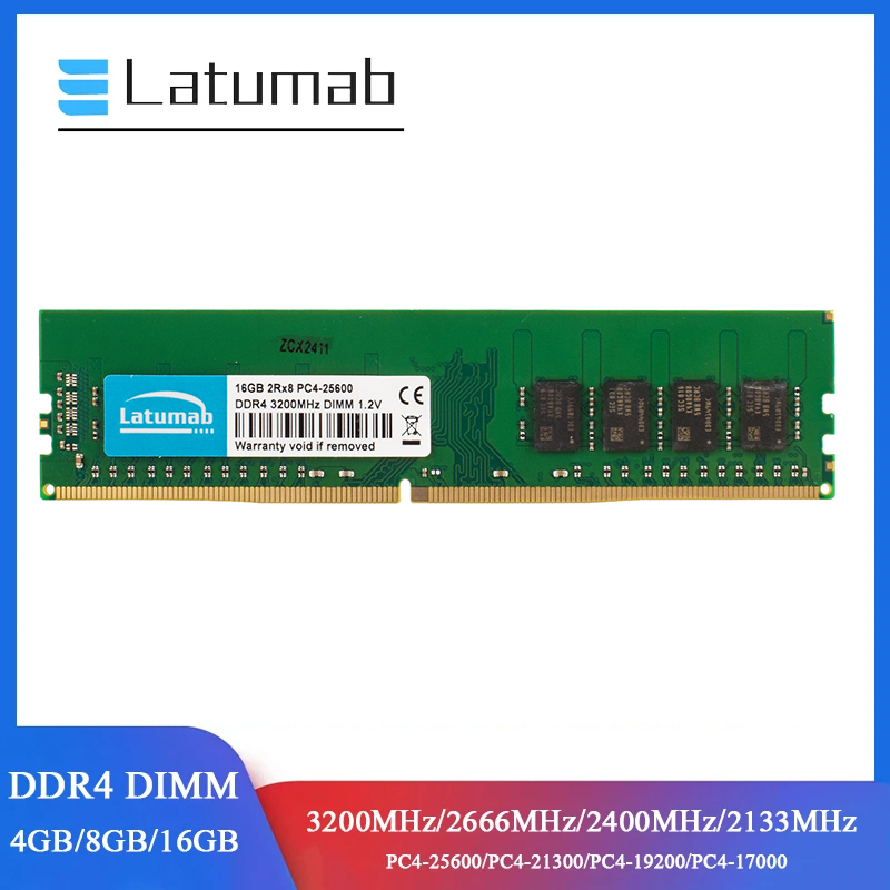 Ddr4 3200 16Gb - Latumab-デスクトップゲーミングメモリ、ddr4、2666、2400、2133、3200mhz、4gb、8gb、16gb、PC4-25600、PC4-19200、288pin dimm