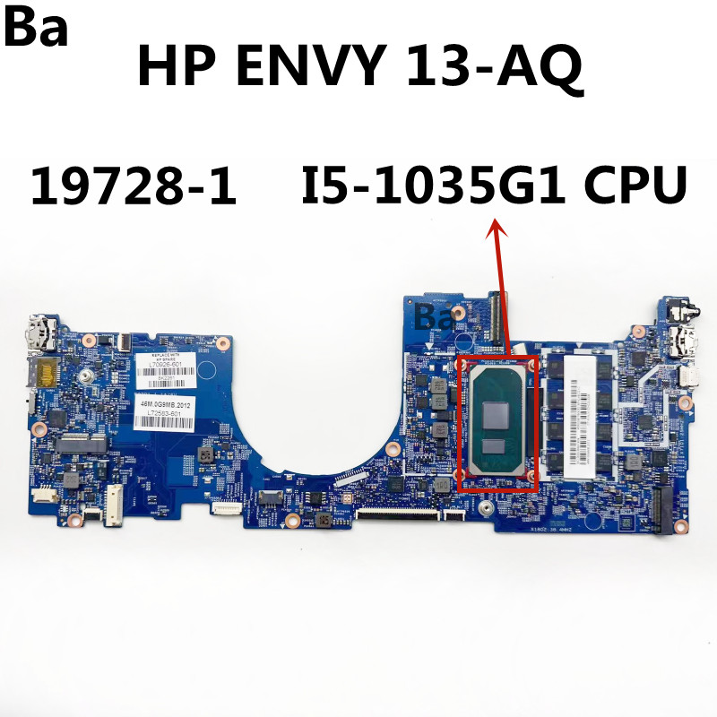 Ddr3 8Gb - HP ENVY 13-AQノートパソコン用マザーボード 19728-1、CPU：I5-1035G1、メモリ：8GB。動作確認済み、完全に正常。