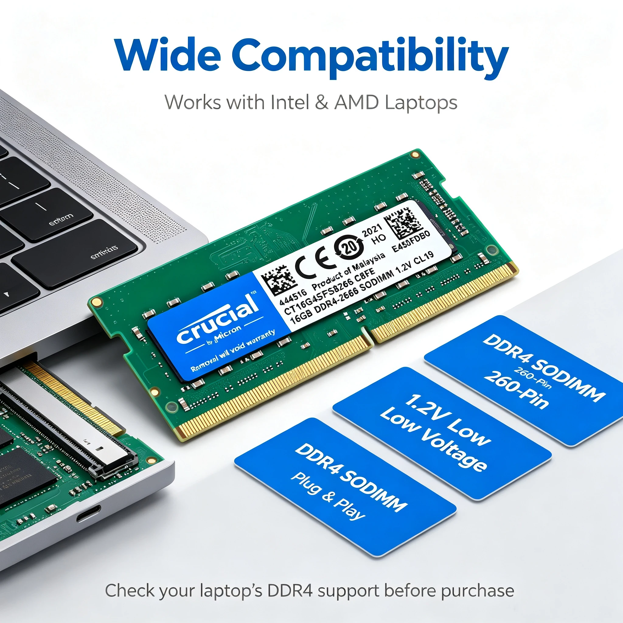 Crucial DDR4ノートパソコン用RAM SODIMM - Ddr4 3200 16Gb のレビューと価格