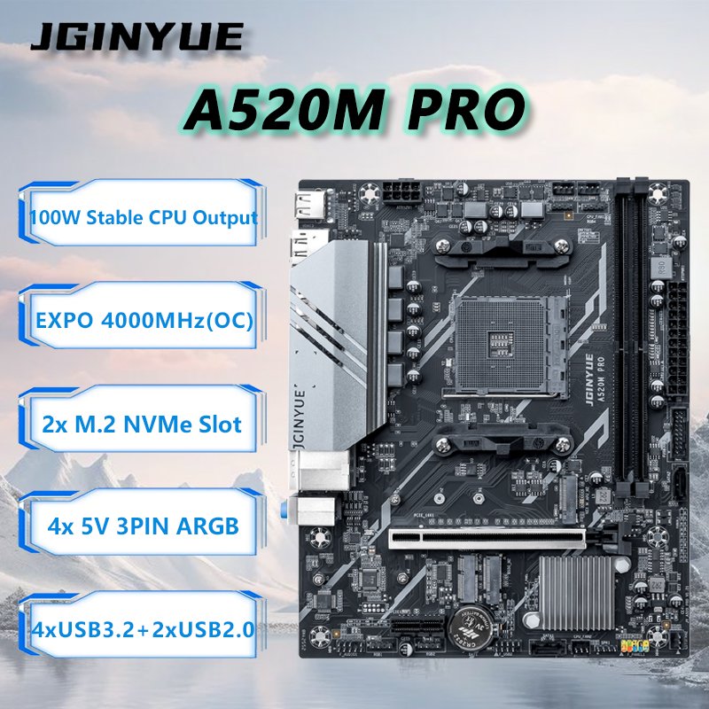 JGINYUE A520M PRO マザーボードキット、AM - Ddr4 3200Mhz のレビューと価格